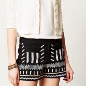 Anthropologie Chloe Oliver Embroidered Shorts